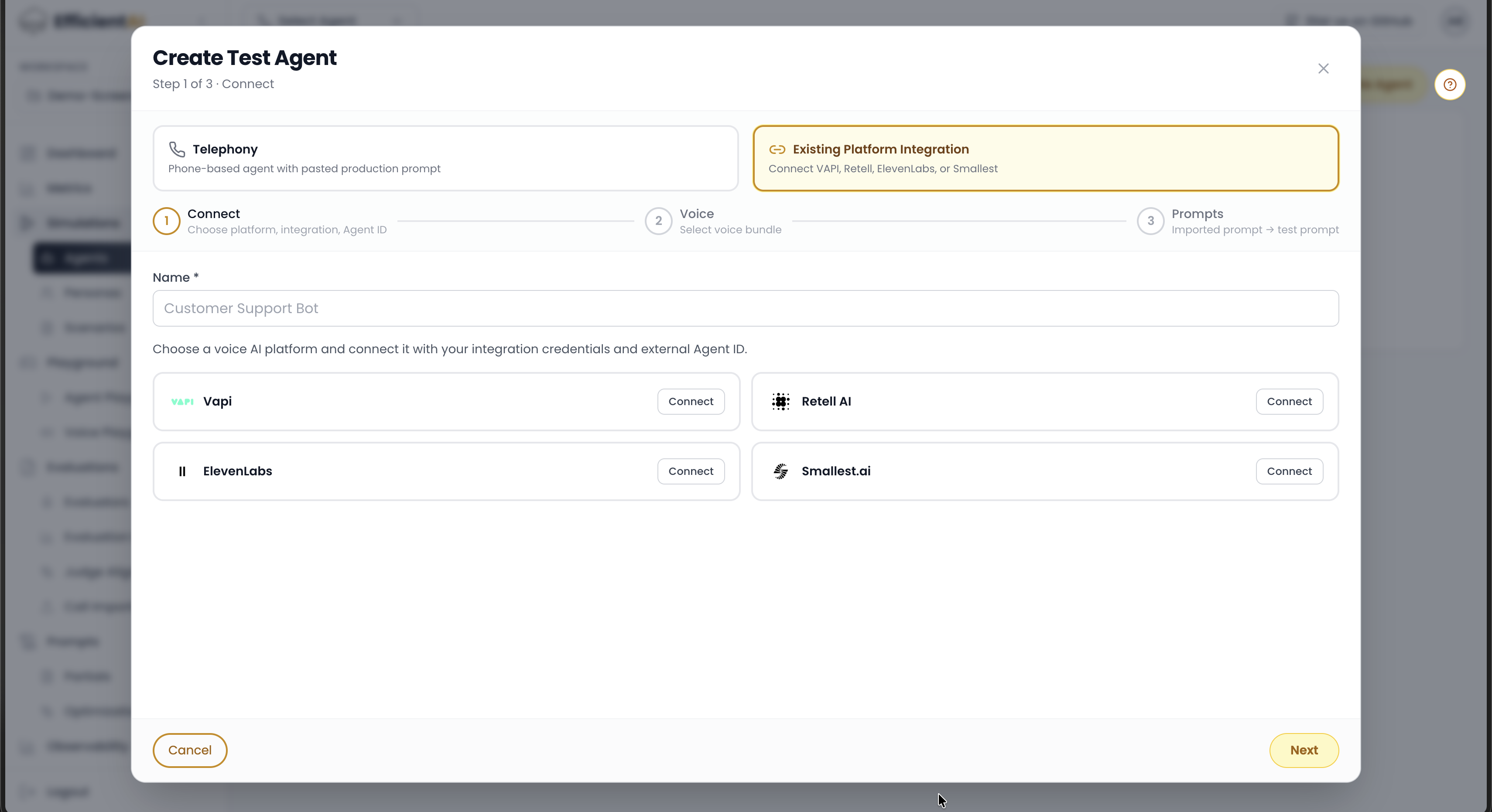 WebRTC agent setup