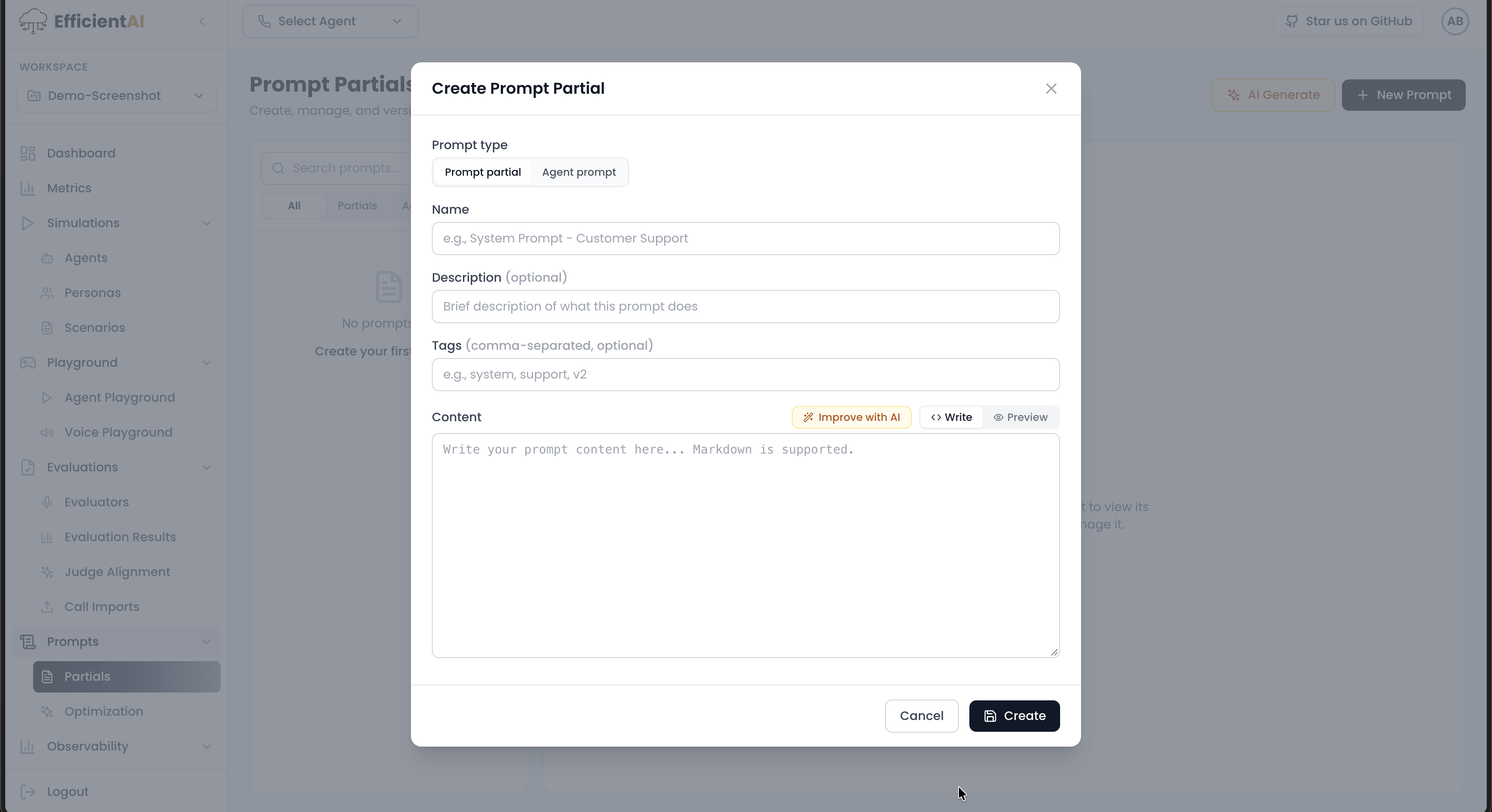 Create prompt flow